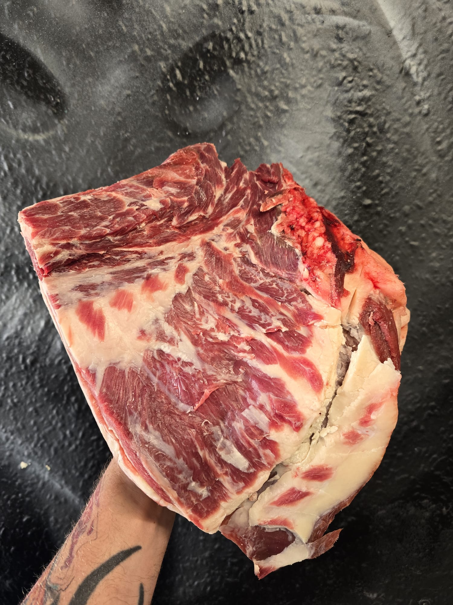 Aged orkney boreray mutton shoulder bone in.