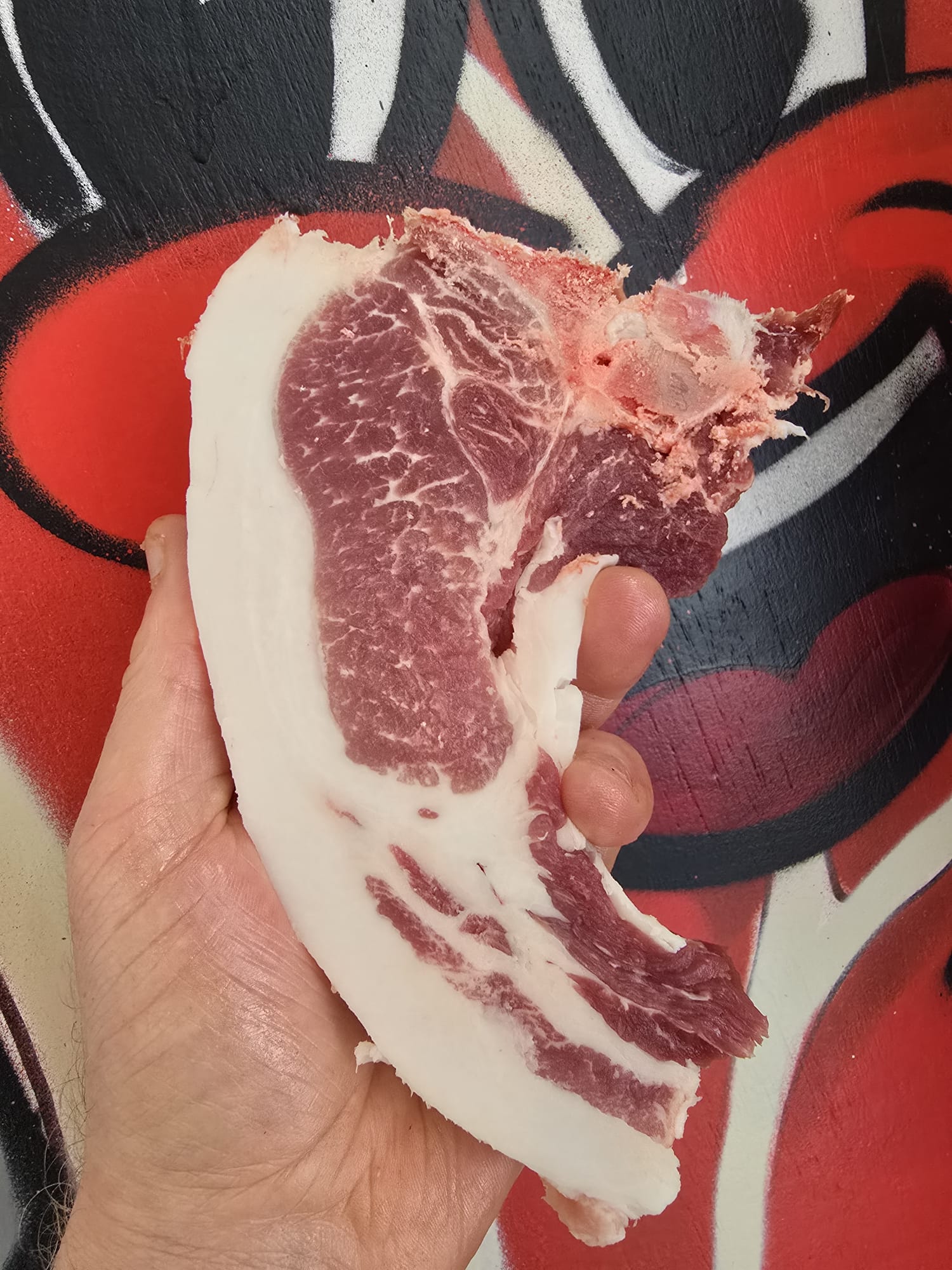 Dry aged english Iberico pork T bone