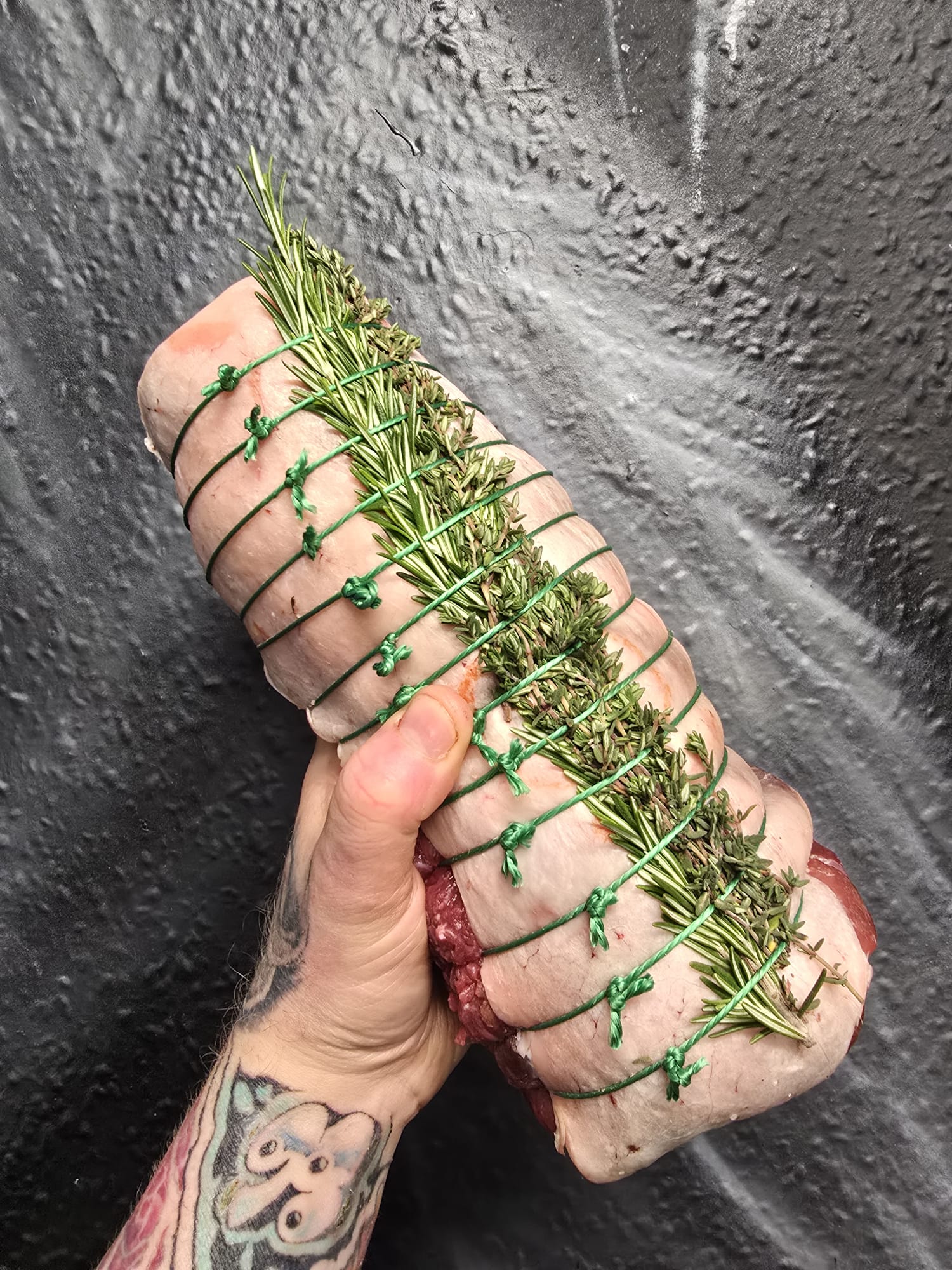 Rolled leg of aged yorkshire lamb