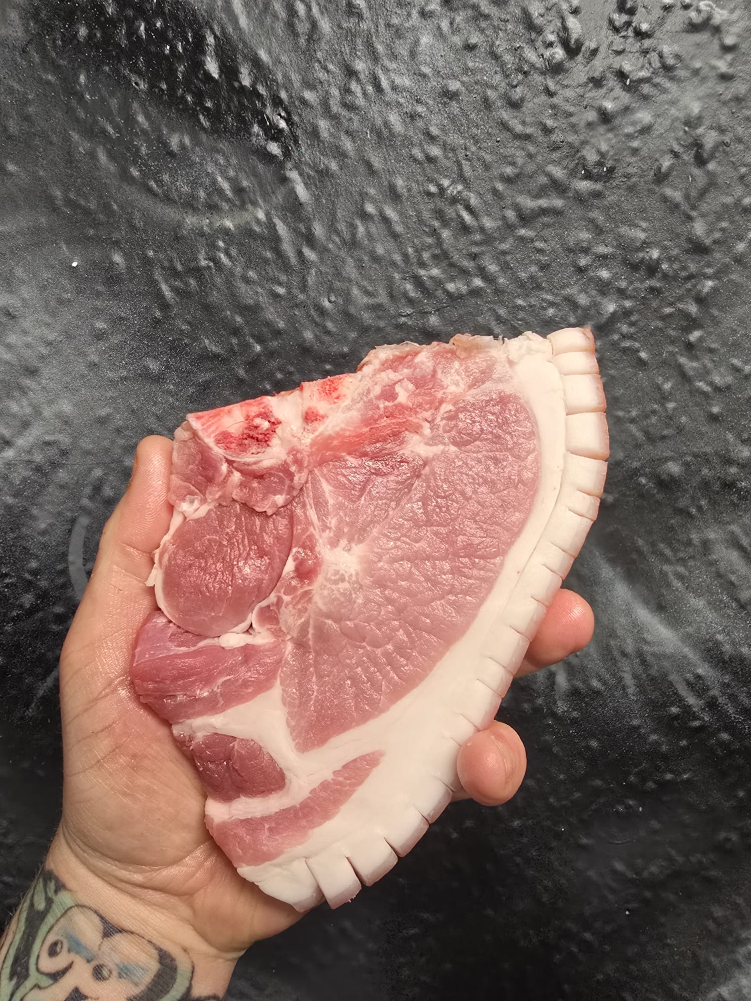 Dry aged english Iberico pork T bone