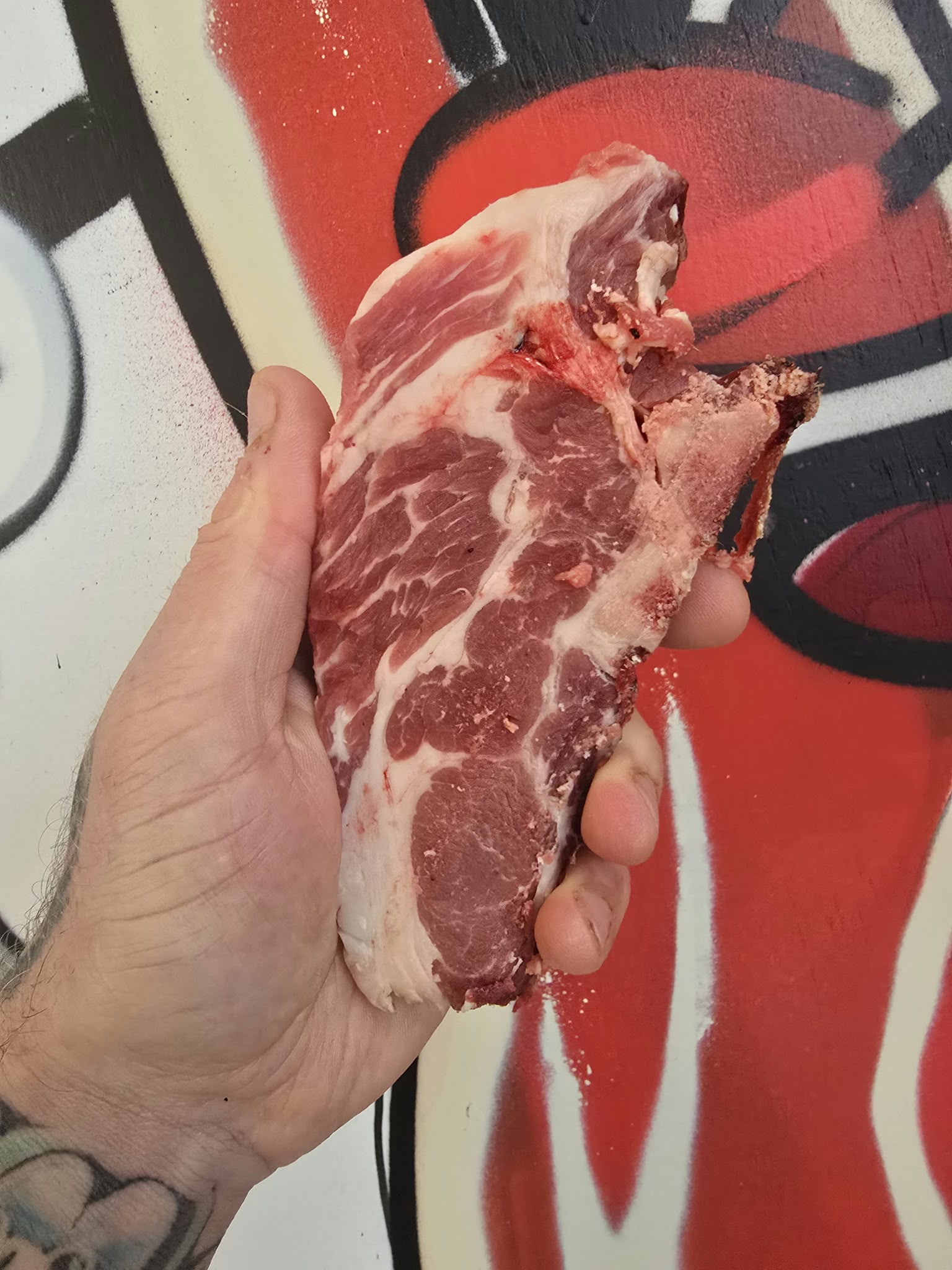 Month aged herdwick mutton best end shoulder chops
