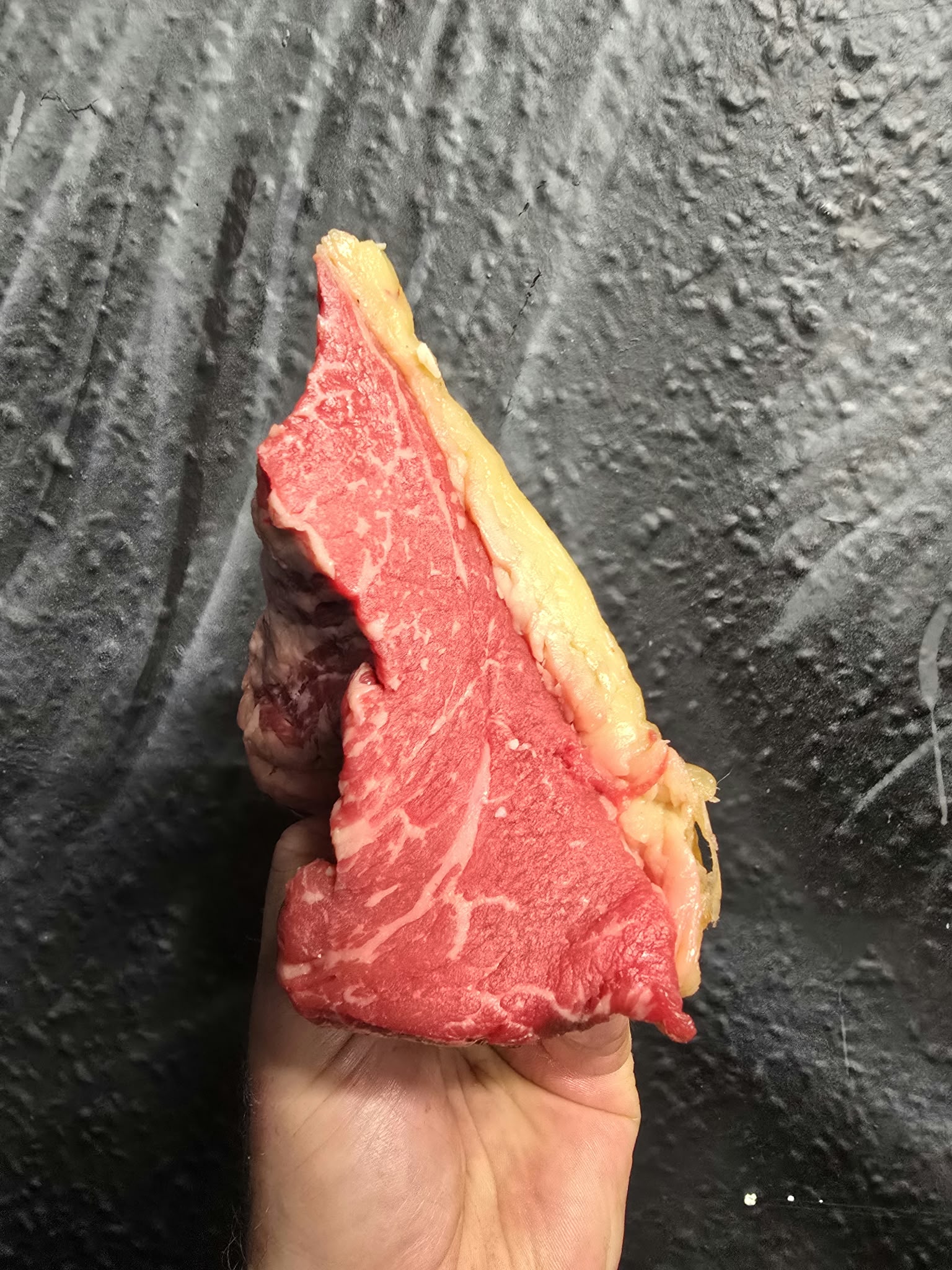 Dry aged galloway/wagyu x tri-tip