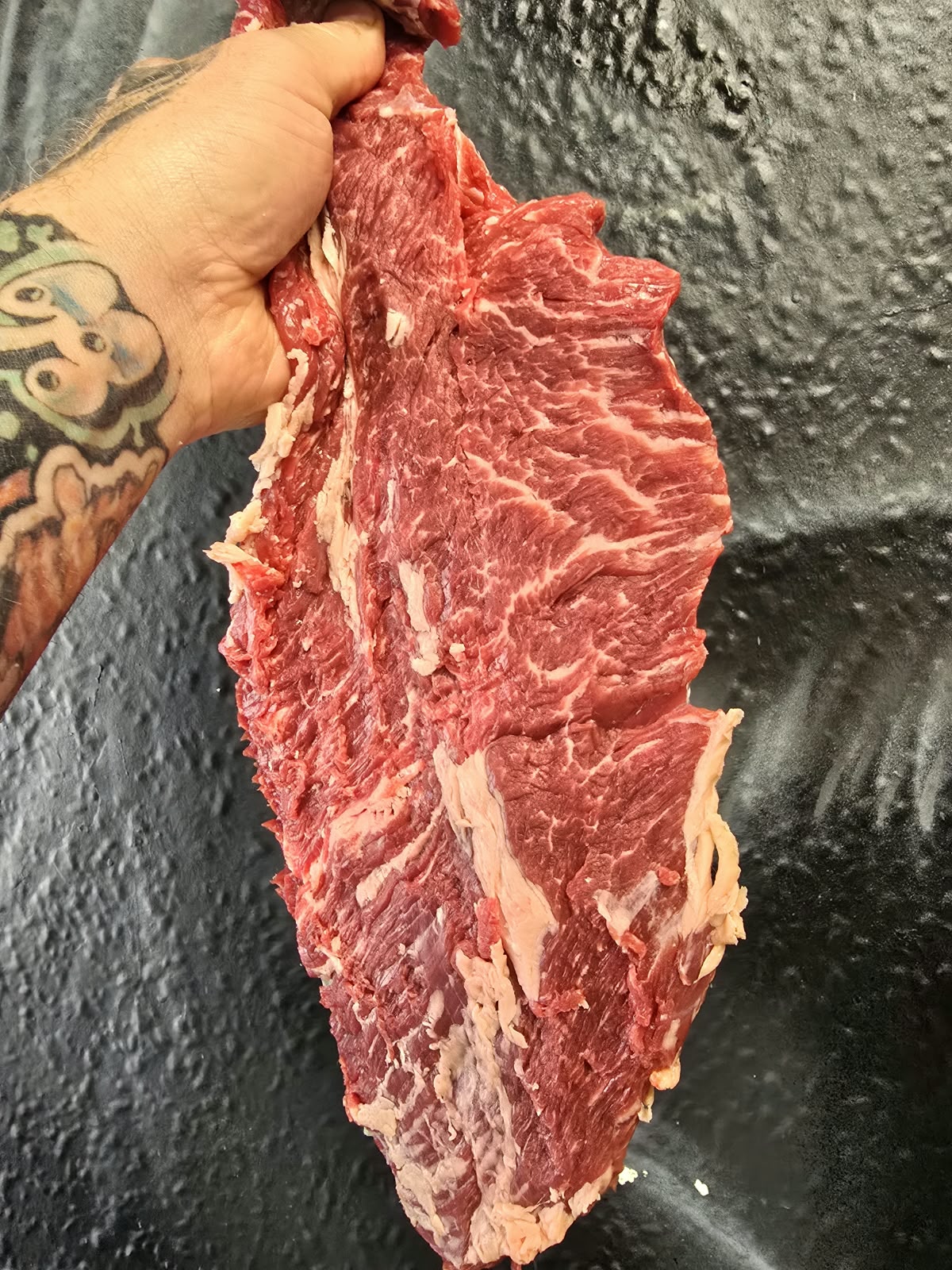 Dry aged galloway/wagyu x bavette steak