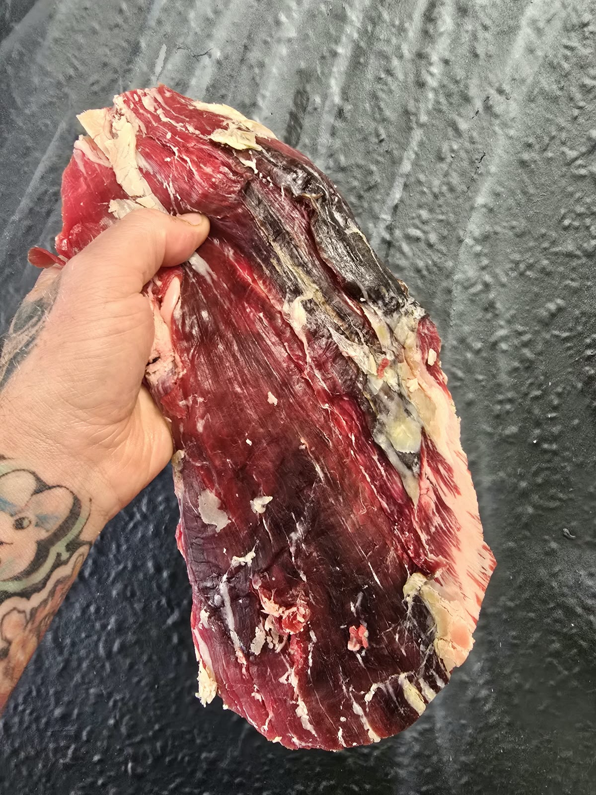 Dry aged galloway/wagyu x flank steak