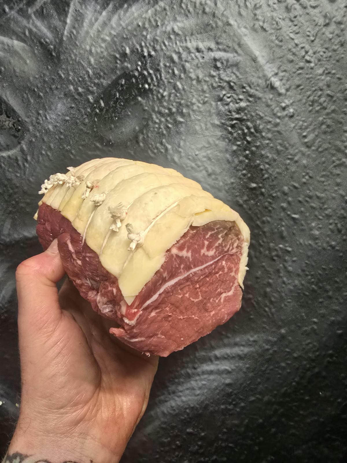 Dry aged yorkshire F1 wagyu top round roast