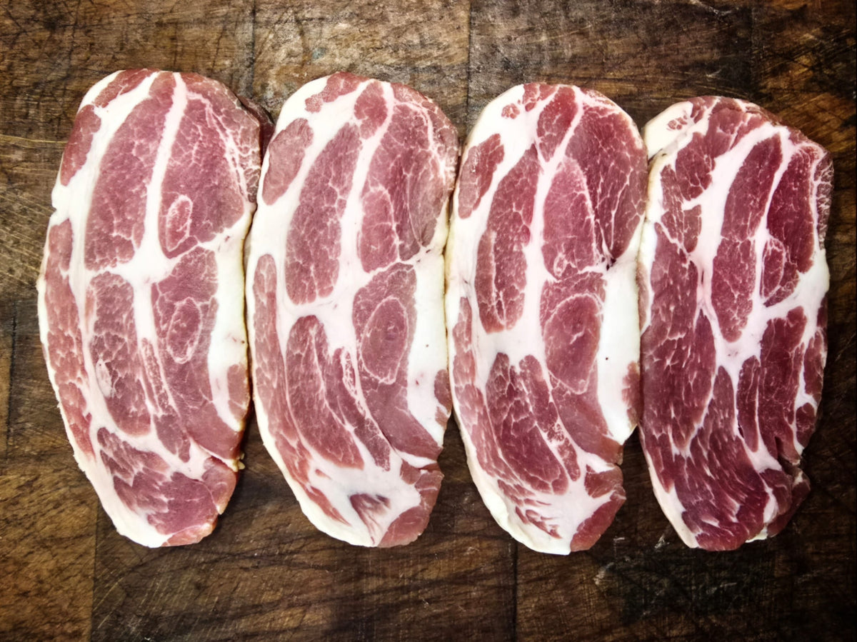 Dry Cured Smoked Collar Bacon
